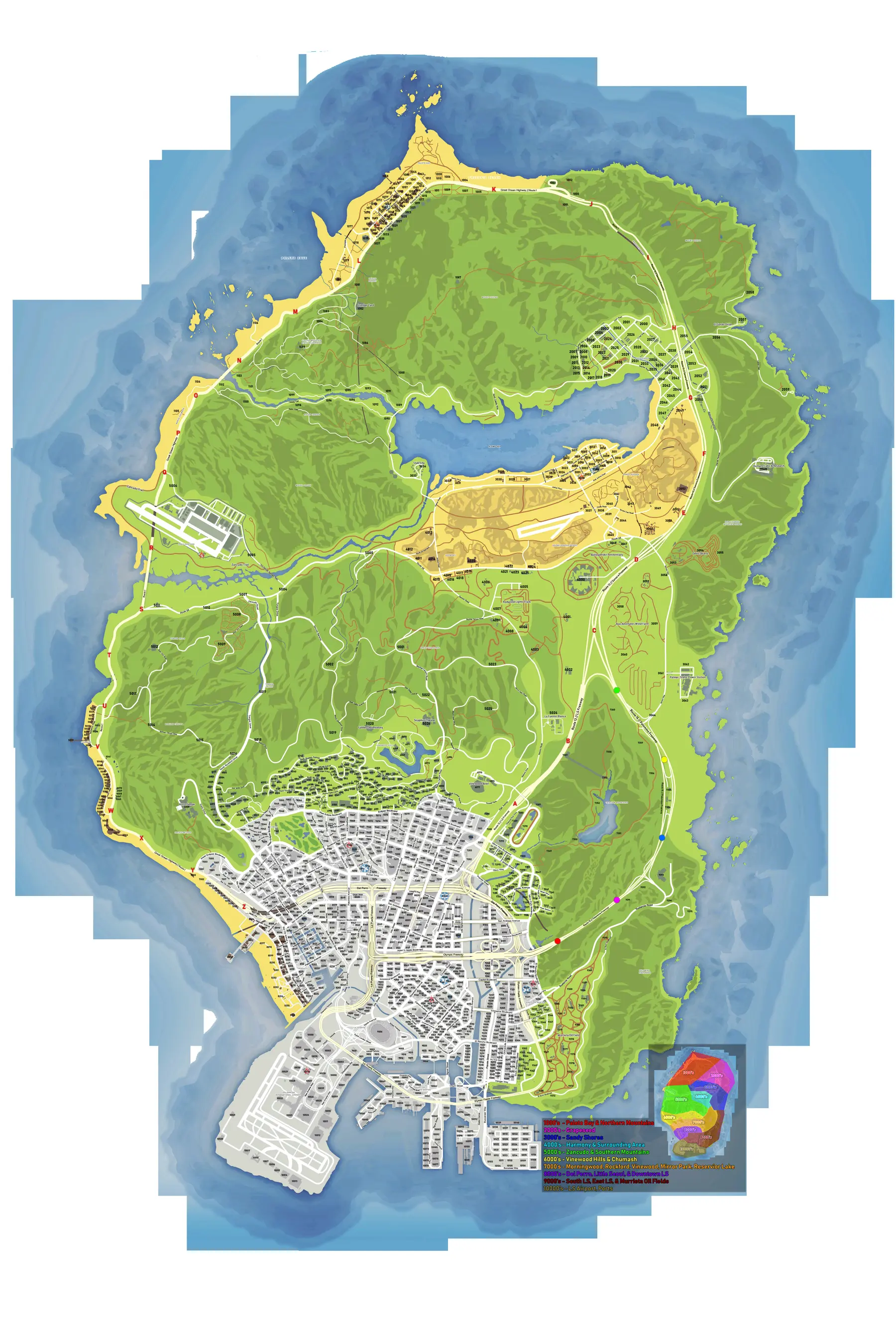 Carte routière de San Andreas